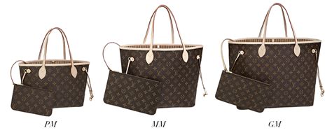 louis vuitton bag sizes mm pm gm